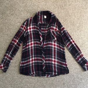 GAP Navy Plaid Flannel Shirt